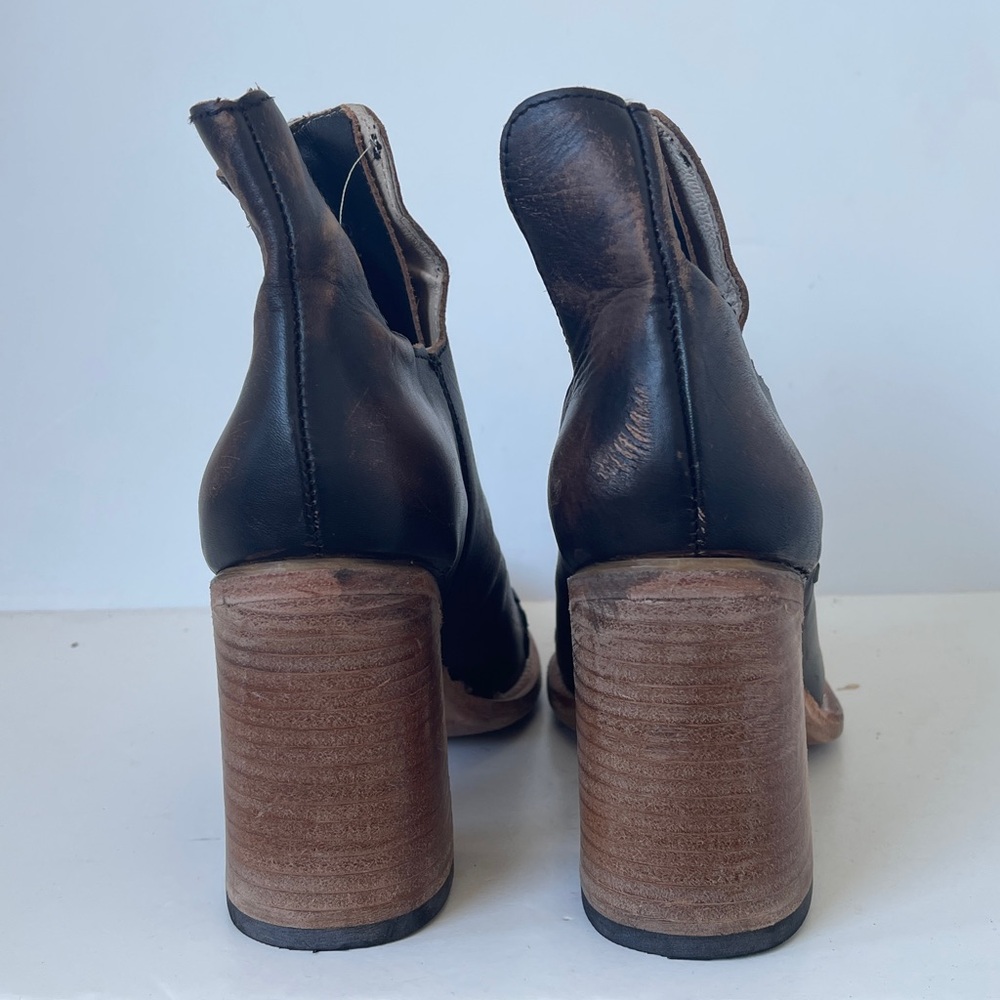 Freebird by Steven Jameson Leather Booties Black Chunky Heel Size 10 NWOB - Picture 7 of 10